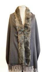 Winter Shawl With Fur - Voile Fashion