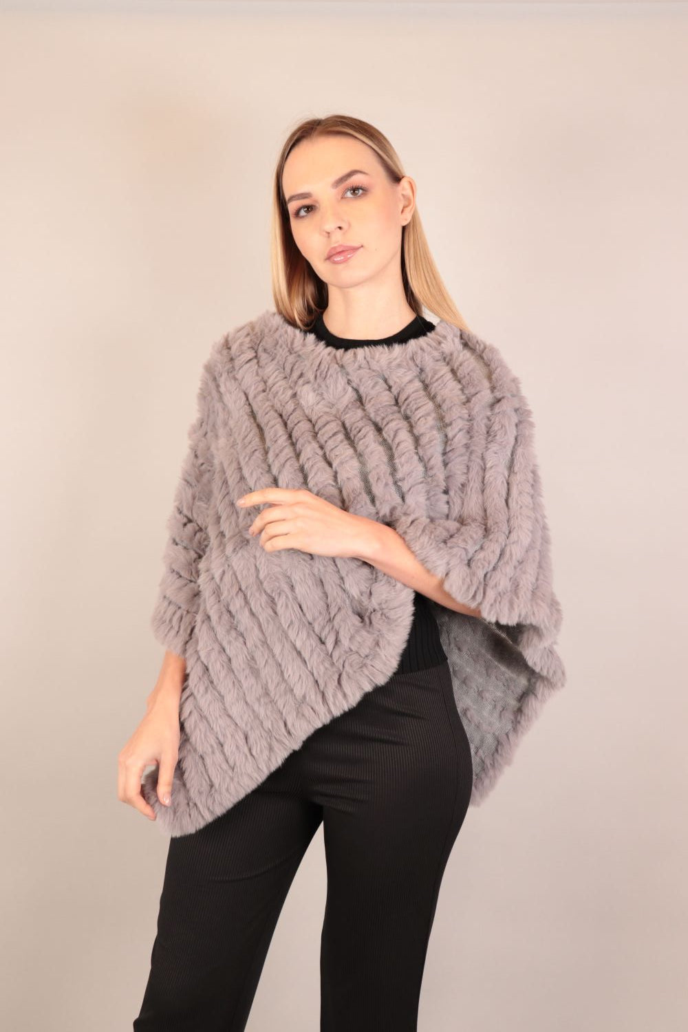 Soft Fur Woolen Poncho Voile Fashion