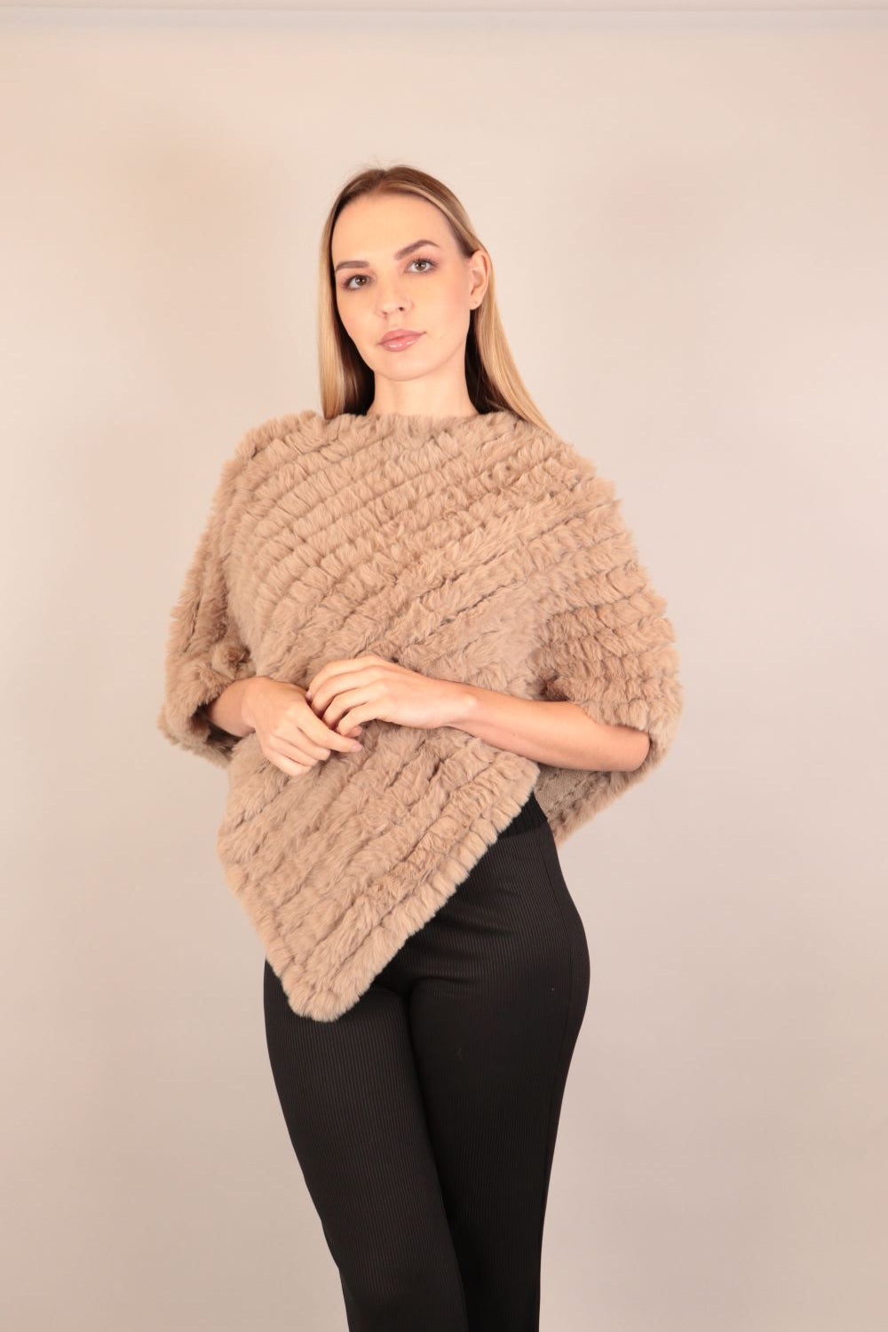 Soft Fur Woolen Poncho Voile Fashion