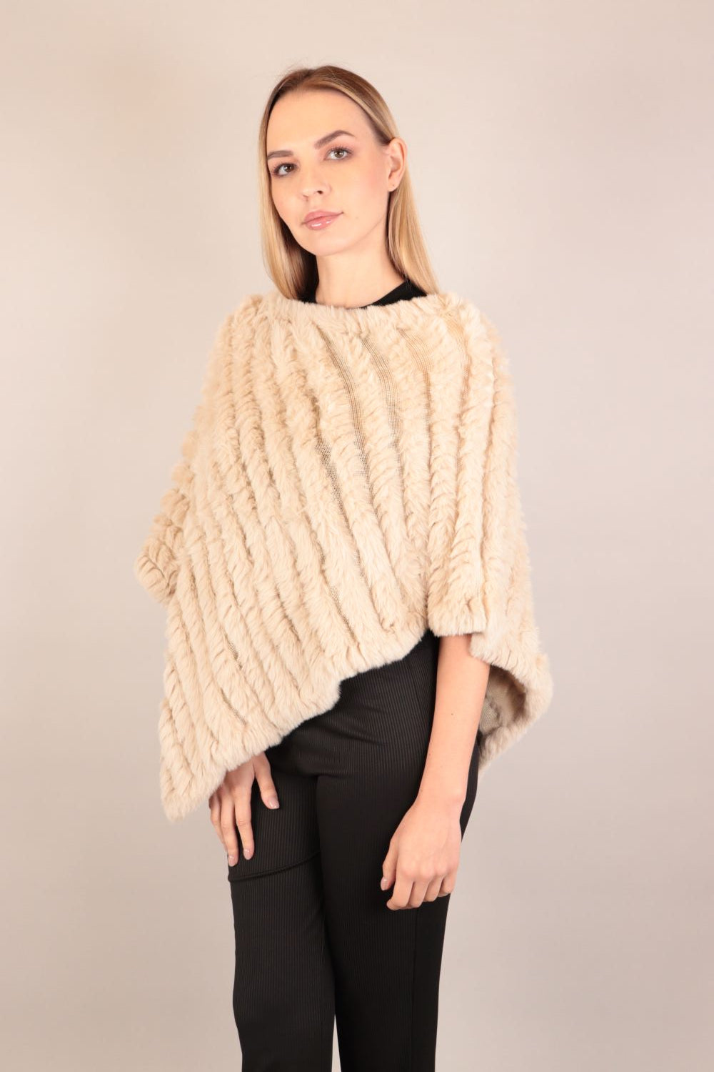 Soft Fur Woolen Poncho Voile Fashion