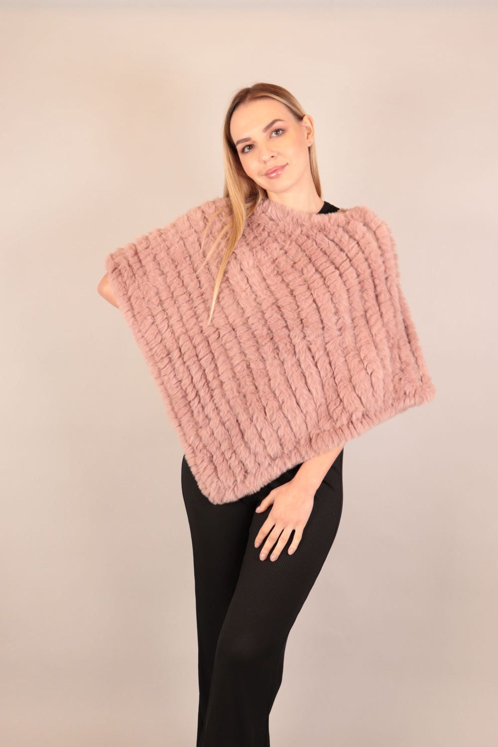 Soft Fur Woolen Poncho Voile Fashion